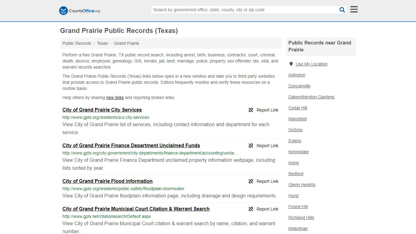 Public Records - Grand Prairie, TX (Business, Criminal ...