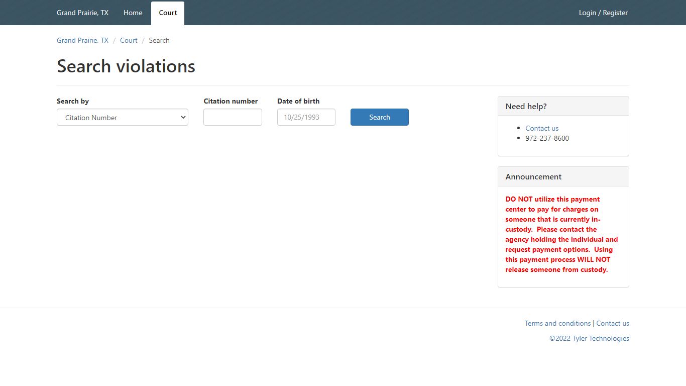 Search - Search violations - Court - Grand Prairie, TX ...