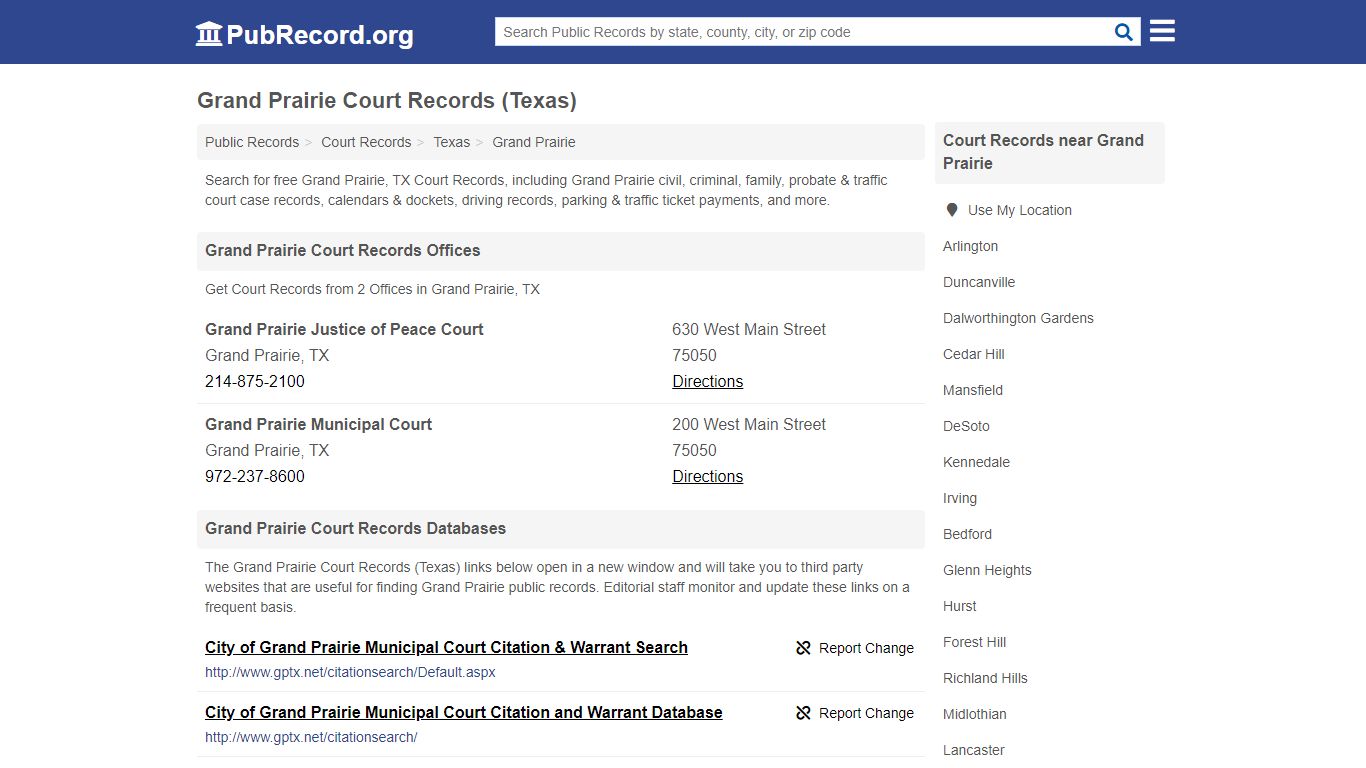 Free Grand Prairie Court Records (Texas Court Records)